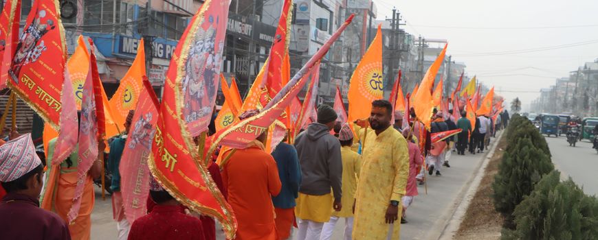 बिर्तामोडमा बृहत  धार्मिक र्याली