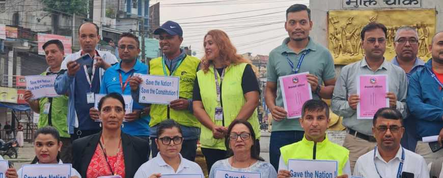 बिर्तामोडमा पत्रकार महासंघको  मौन विरोध प्रदर्शन