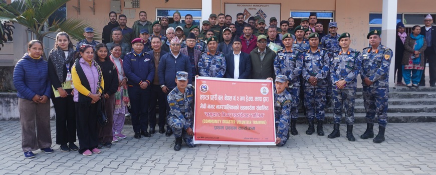 झापामा  सशस्त्र प्रहरीद्वारा समुदाय विपद् स्वयंसेवक तालिम सञ्चालन 